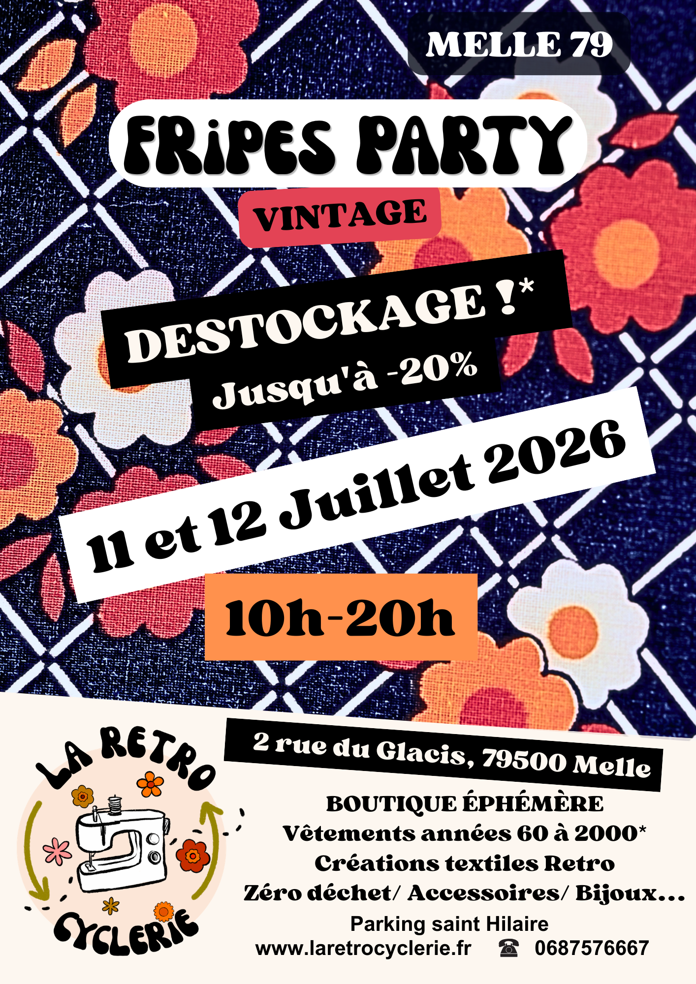 Affiche Poster Évènement Vide Grenier Brocante Moderne Coloré